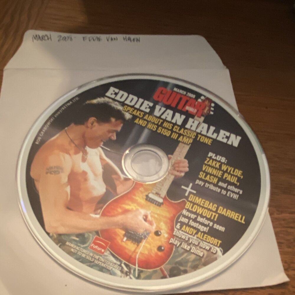 Guitar World March 2008 CD ROM Lesson disc Eddie Van Halen Slash Zakk Wylde